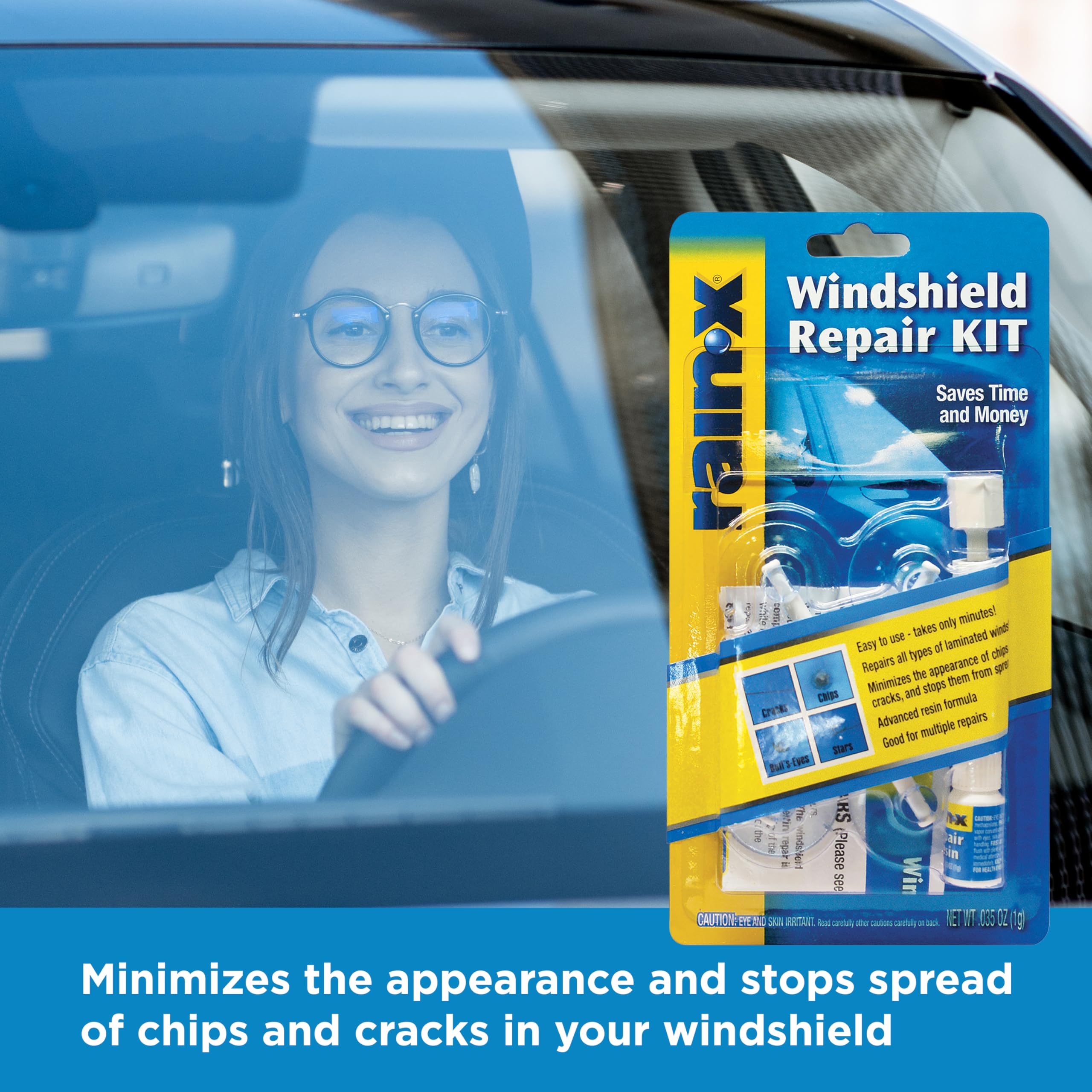Rain-X 600001 Windshield Repair Kit - Quick and Easy Durable Resin Based Windshield Repair Kit for Chips and Cracks, Good for Round Damage Below 1" in Diameter and Cracks Smaller Than 12" in Length - Image 6