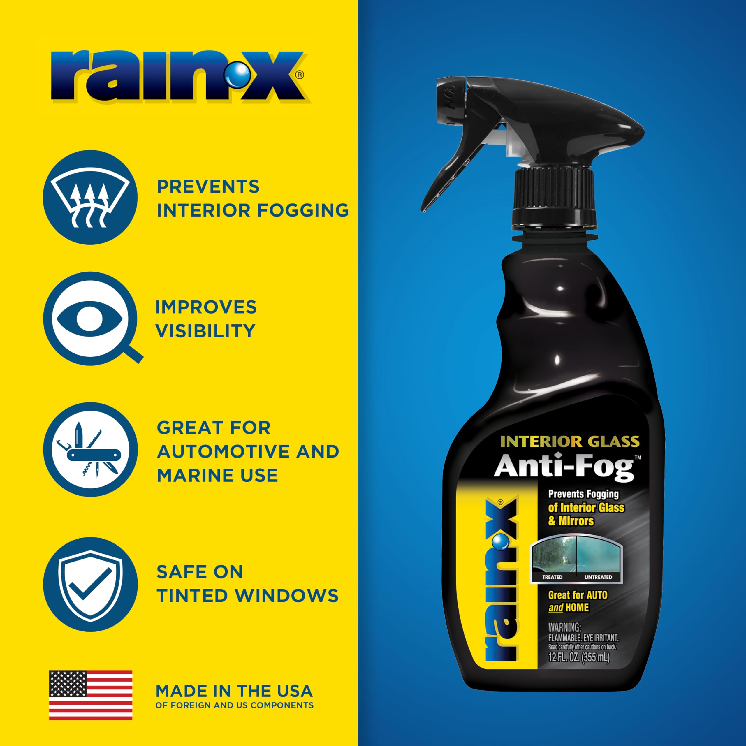 Rain-X 630543 Interior Glass Anti-Fog, 12 oz. - Prevents Fogging of Interior Glass and Mirrors, Usable on Both Automobiles and Marine Vehicles (Pack of 2) - Image 3