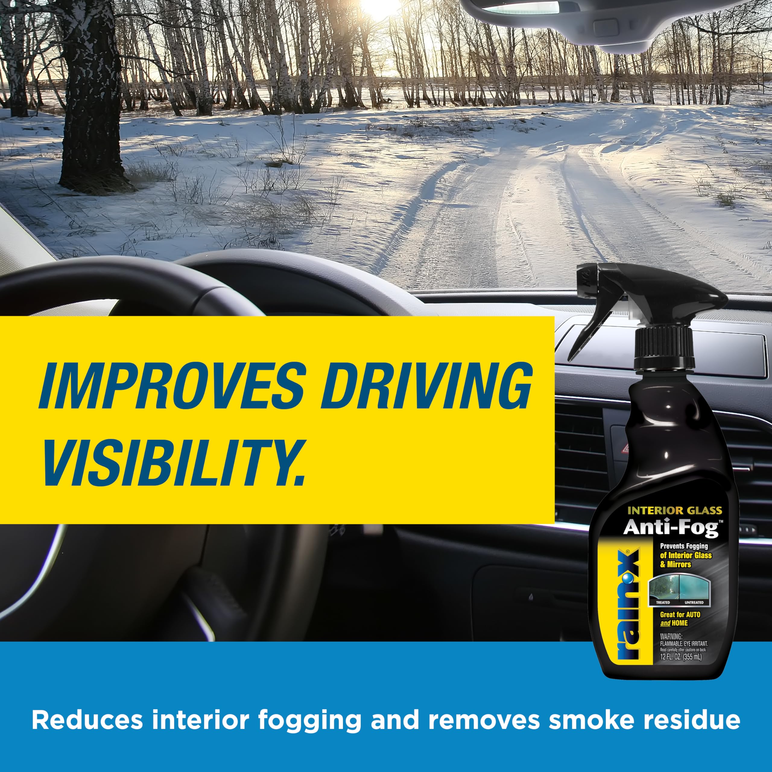 Rain-X 630543 Interior Glass Anti-Fog, 12 oz. - Prevents Fogging of Interior Glass and Mirrors, Usable on Both Automobiles and Marine Vehicles (Pack of 2) - Image 6