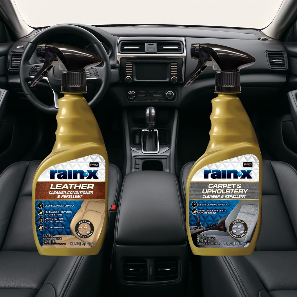Rain-X Interior Care Bundle: 16 Fl Oz Carpet & Upholstery Cleaner + 16 Fl Oz Leather Cleaner Conditioner - Cleans, Repels & Protects Car Interiors - Image 3