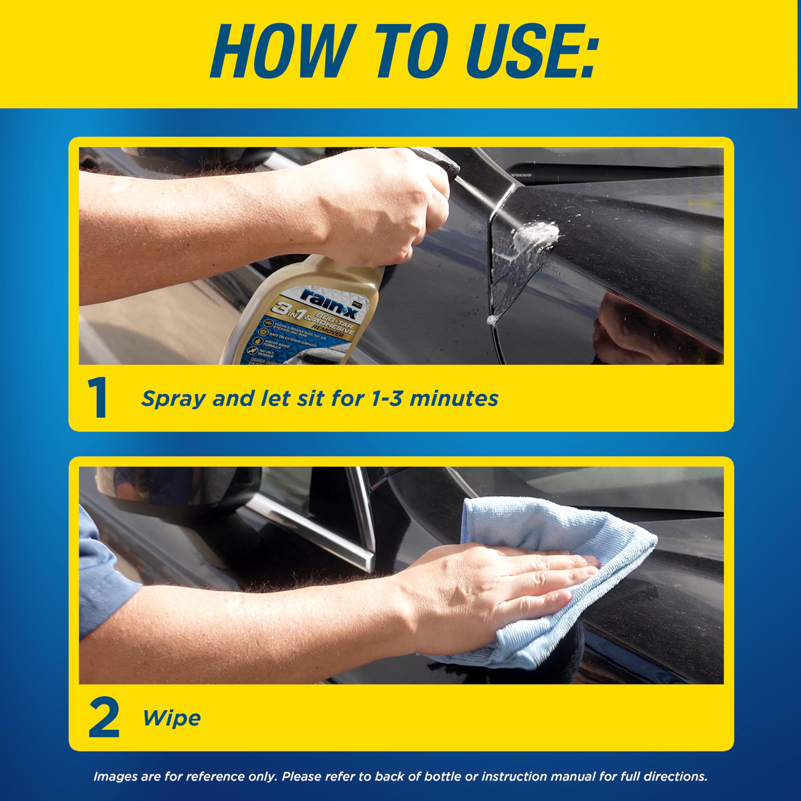 Rain-X Pro 620213 3-in-1 Bug, Tar and Adhesive Remover, 16oz - Premium Bug, Tar and Adhesive Remover to Help Clean and Remove Sticky Contaminants - Image 6