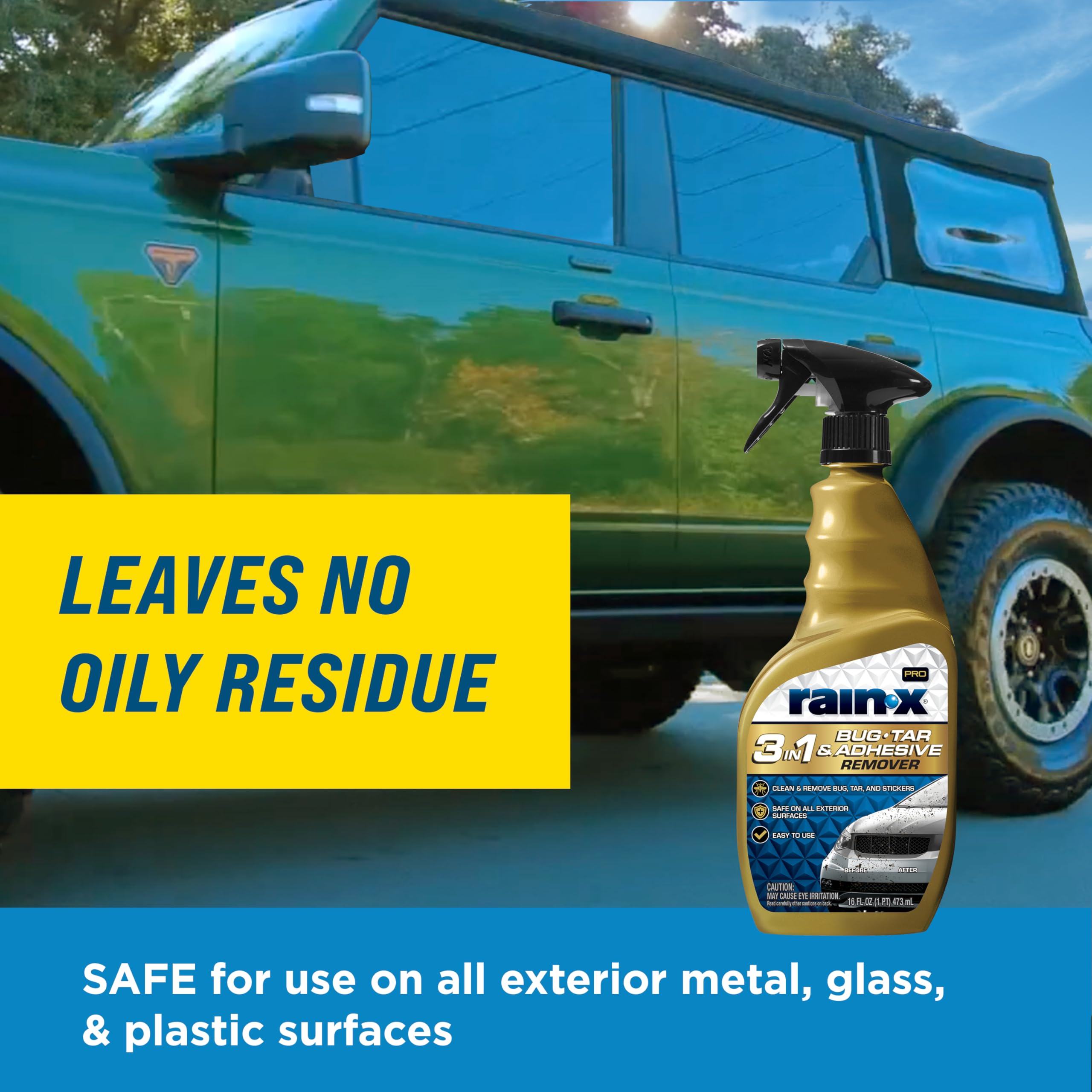 Rain-X Pro 620213 3-in-1 Bug, Tar and Adhesive Remover, 16oz - Premium Bug, Tar and Adhesive Remover to Help Clean and Remove Sticky Contaminants - Image 8